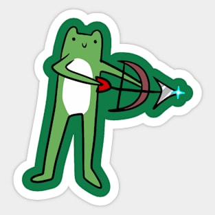 Long-Legged Archer Frog with Bow and Arrow Sticker